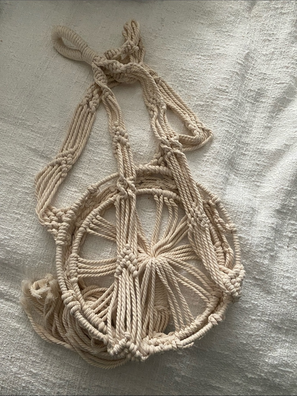 Handwoven hanging plant holder
